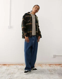 Vans Raywood Shacket In Black And Brown For Men