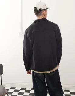 Vans Penmar Heavyweight Polar Fleece Shacket In Black For Men -Kidivita Store 206738300 3