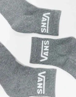 Vans 3 Pack Classic Half Crew Socks In Grey For Men Heather Grey -Kidivita Store 206738325 3