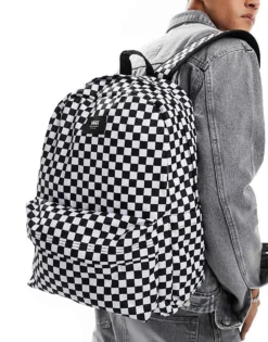 Vans Old Skool Check Backpack In Black And White For Unisex Black-white -Kidivita Store 206738334 1 blackwhite 1