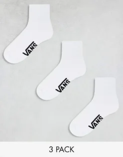 Vans 3 Pack Classic Ankle Socks In White For Men -Kidivita Store 206738342 1 white 1
