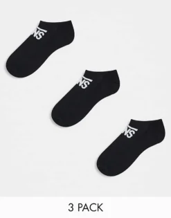 Vans 3 Pack Trainer Socks In Black For Men