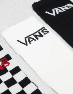Vans 3 Pack Classic Crew Socks In Black And White For Men Black-white -Kidivita Store 206738462 3