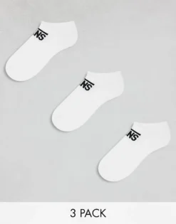 Vans 3 Pack Trainer Socks In White For Men