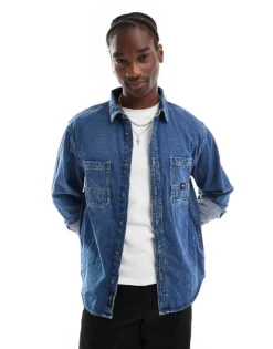 Vans Stevens Denim Shirt In Classic Blue For Men Vintage Indigo