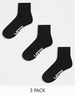 Vans 3 Pack Classic Ankle Socks In Black For Men