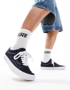 Vans Old Skool Trainers In Dark Blue For Unisex Parisian Night