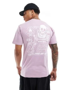 Vans Short Sleeve T-shirt With Back Print In Lavender Mist For Men -Kidivita Store 206986528 1 lavendermist 1
