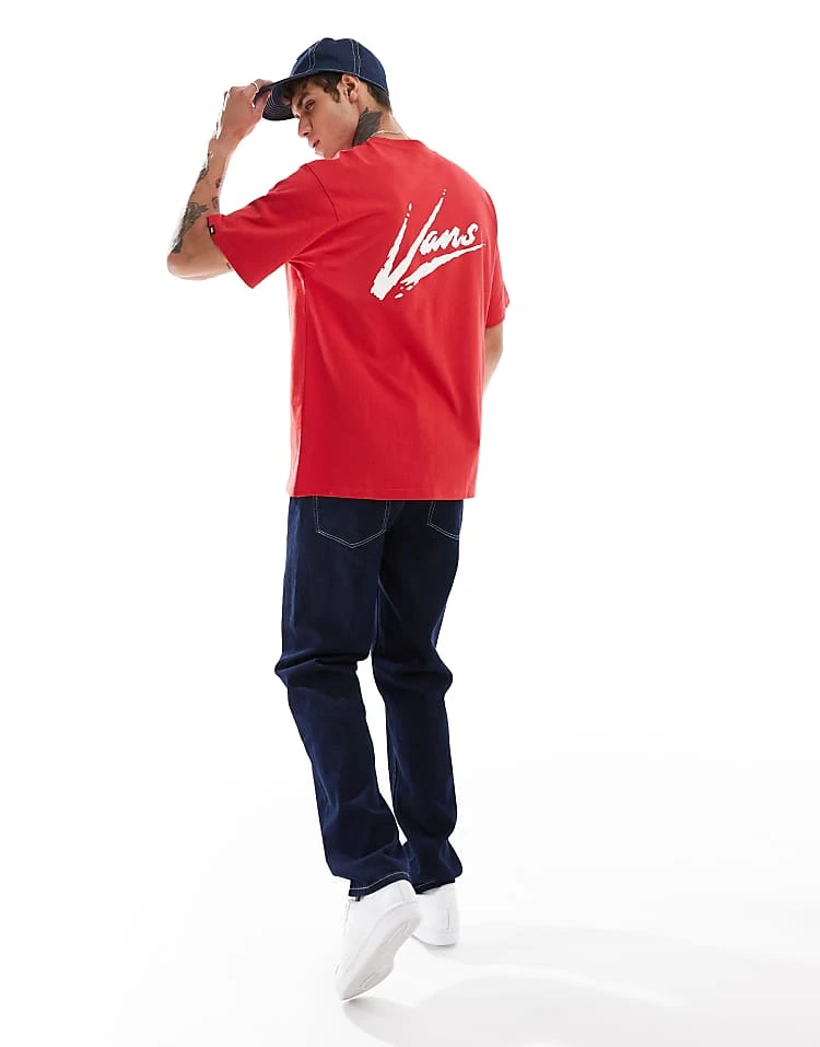 Vans Dettori Oversized Tshirt In Red For Men Racing Red/marshmallow 2 Vans Dettori Oversized Tshirt In Red For Men Racing Red/marshmallow - Image 2