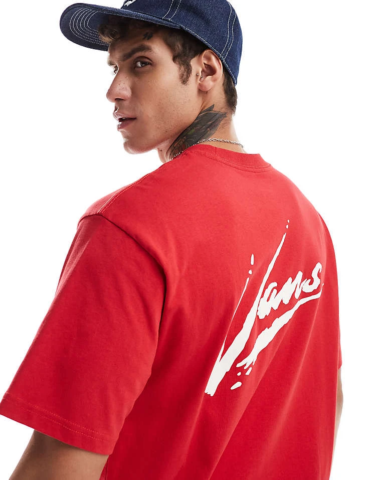 Vans Dettori Oversized Tshirt In Red For Men Racing Red/marshmallow 4 Vans Dettori Oversized Tshirt In Red For Men Racing Red/marshmallow - Image 4