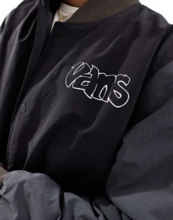 Vans Crazy Eddy Baseball Jacket In Black/asphalt For Men -Kidivita Store 206986679 4