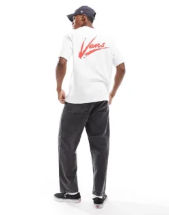 Vans Dettori Loose T-shirt In White And Red For Men White/racing Red -Kidivita Store 206986931 1 whiteracingred 1