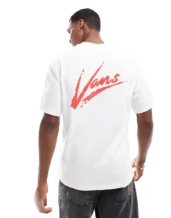 Vans Dettori Loose T-shirt In White And Red For Men White/racing Red -Kidivita Store 206986931 3