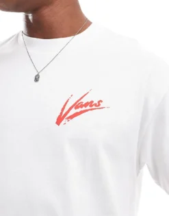 Vans Dettori Loose T-shirt In White And Red For Men White/racing Red -Kidivita Store 206986931 4
