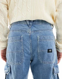 Vans Service Cargo Loose Denim Pant In Stonewash/blue For Men -Kidivita Store 207732978 4