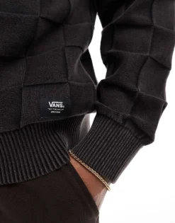 Vans Acid Check Crew Sweater In Black For Men -Kidivita Store 207733150 3