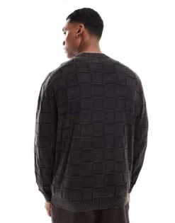 Vans Acid Check Crew Sweater In Black For Men -Kidivita Store 207733150 4