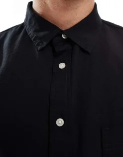 Vans Lawson Solid Short Sleeve Woven Tee In Black For Men -Kidivita Store 207733665 3