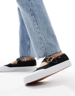 Vans Mary Jane Shoes In Black And White For Unisex Black/true White