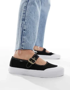 Vans Mary Jane Shoes In Black And White For Unisex Black/true White -Kidivita Store 207733758 4