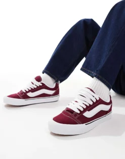 Vans Knu Skool Trainers In Red For Unisex Rhododendron -Kidivita Store 207887791 1 rhododendron 1