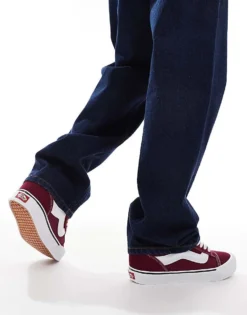 Vans Knu Skool Trainers In Red For Unisex Rhododendron -Kidivita Store 207887791 3