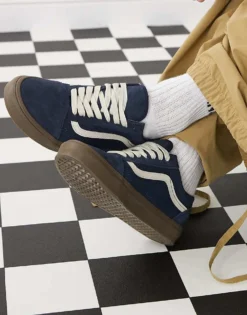 Vans Old Skool Heavy Canvas Trainers In Two Tone Navy With Gum Sole For Unisex -Kidivita Store 208059250 1 navy 1
