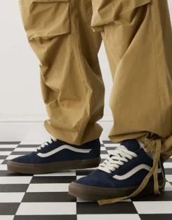 Vans Old Skool Heavy Canvas Trainers In Two Tone Navy With Gum Sole For Unisex -Kidivita Store 208059250 3