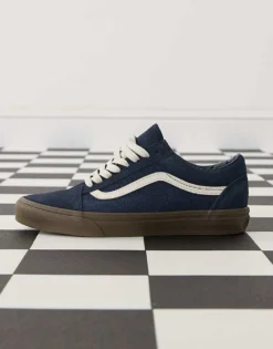 Vans Old Skool Heavy Canvas Trainers In Two Tone Navy With Gum Sole For Unisex -Kidivita Store 208059250 5