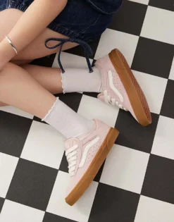Vans Rowley Classic Suede Trainers In Light Pink With Gum Sole For Unisex -Kidivita Store 208059401 4