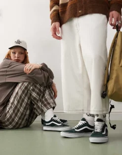 Vans Old Skool Colour Theory Trainers In Dark Green For Unisex