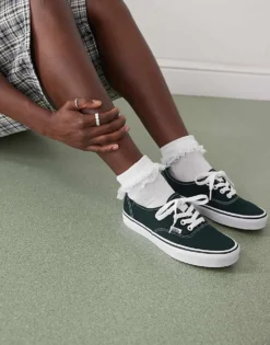 Vans Authentic Colour Theory Trainers In Dark Green For Unisex