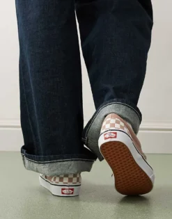 Vans Classic Slip-On Colour Theory Checkerboard Trainers In Taupe For Unisex Brown -Kidivita Store 208060712 3