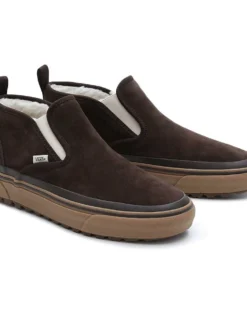 Vans Mid Slip MTE-1 Shoes In Brown With Gum Sole For Unisex Demitasse/gum