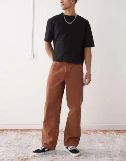 Vans Drill Chore Loose Fit Carpenter Trousers With Vintage Wash In Mid Brown For Men Brown Tortoise Shell -Kidivita Store 208326025 1 browntortoiseshell 1