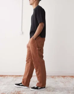 Vans Drill Chore Loose Fit Carpenter Trousers With Vintage Wash In Mid Brown For Men Brown Tortoise Shell -Kidivita Store 208326025 3