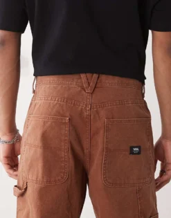Vans Drill Chore Loose Fit Carpenter Trousers With Vintage Wash In Mid Brown For Men Brown Tortoise Shell -Kidivita Store 208326025 4