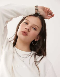 Vans Essential Relaxed Fit Central Logo Sweatshirt In Off White For Unisex -Kidivita Store 208326097 2