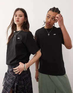 Vans Salton Left Chest Skateboard Logo Oversized Fit T-shirt In Black - BLACK For Unisex -Kidivita Store 208326105 1 black 1