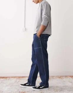 Vans Fatigue Loose Fit Tapered Denim Jeans In Dark Blue For Men -Kidivita Store 208326158 3