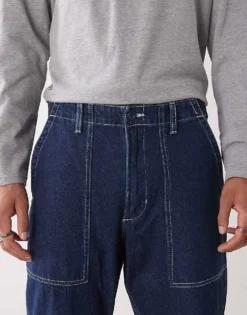 Vans Fatigue Loose Fit Tapered Denim Jeans In Dark Blue For Men -Kidivita Store 208326158 5