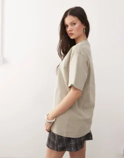 Vans Salton Left Chest Skateboard Logo Oversized Fit T-shirt In Grey - GREY For Unisex -Kidivita Store 208326190 4