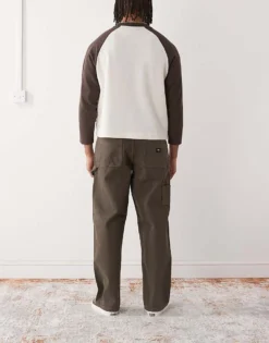 Vans Drill Chore Loose Fit Denim Carpenter Trousers In Dark Brown For Men -Kidivita Store 208326203 2