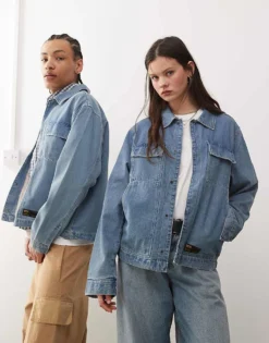 Vans Mcavoy Denim Station Jacket In Washed Blue For Men Mid Blue