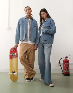 Vans Mcavoy Denim Station Jacket In Washed Blue For Men Mid Blue -Kidivita Store 208326222 4