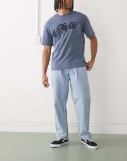 Vans Authentic Palmhill Loose Fit Tapered Denim Jeans In Faded Blue For Men Mid Blue