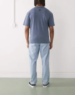 Vans Authentic Palmhill Loose Fit Tapered Denim Jeans In Faded Blue For Men Mid Blue -Kidivita Store 208326267 4