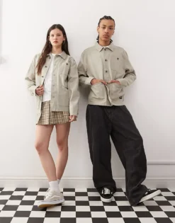 Vans Drill Chore Canvas Jacket In Grey For Unisex -Kidivita Store 208326272 3