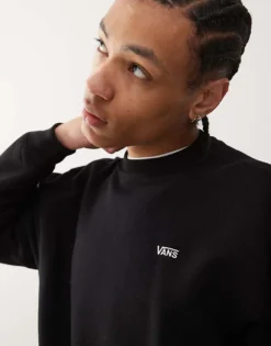 Vans Left Chest Logo Oversized Fit Sweatshirt In Black - BLACK For Unisex -Kidivita Store 208326374 3