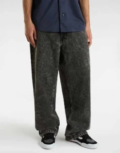 Vans Check-5 Baggy Denim Pant In Stonewash Black For Men